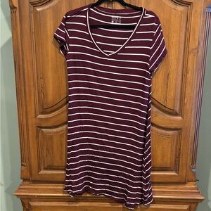 Marc New York Burgundy and White Striped Top